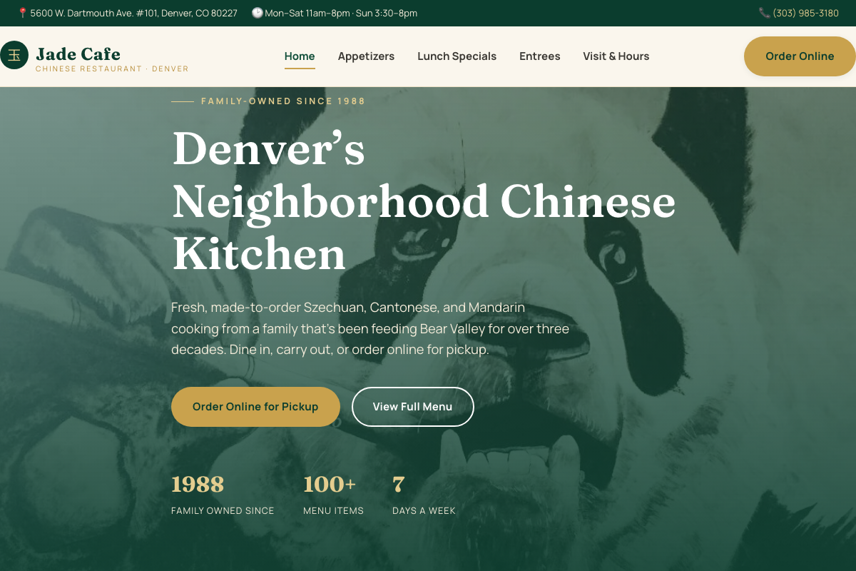Jade Cafe website