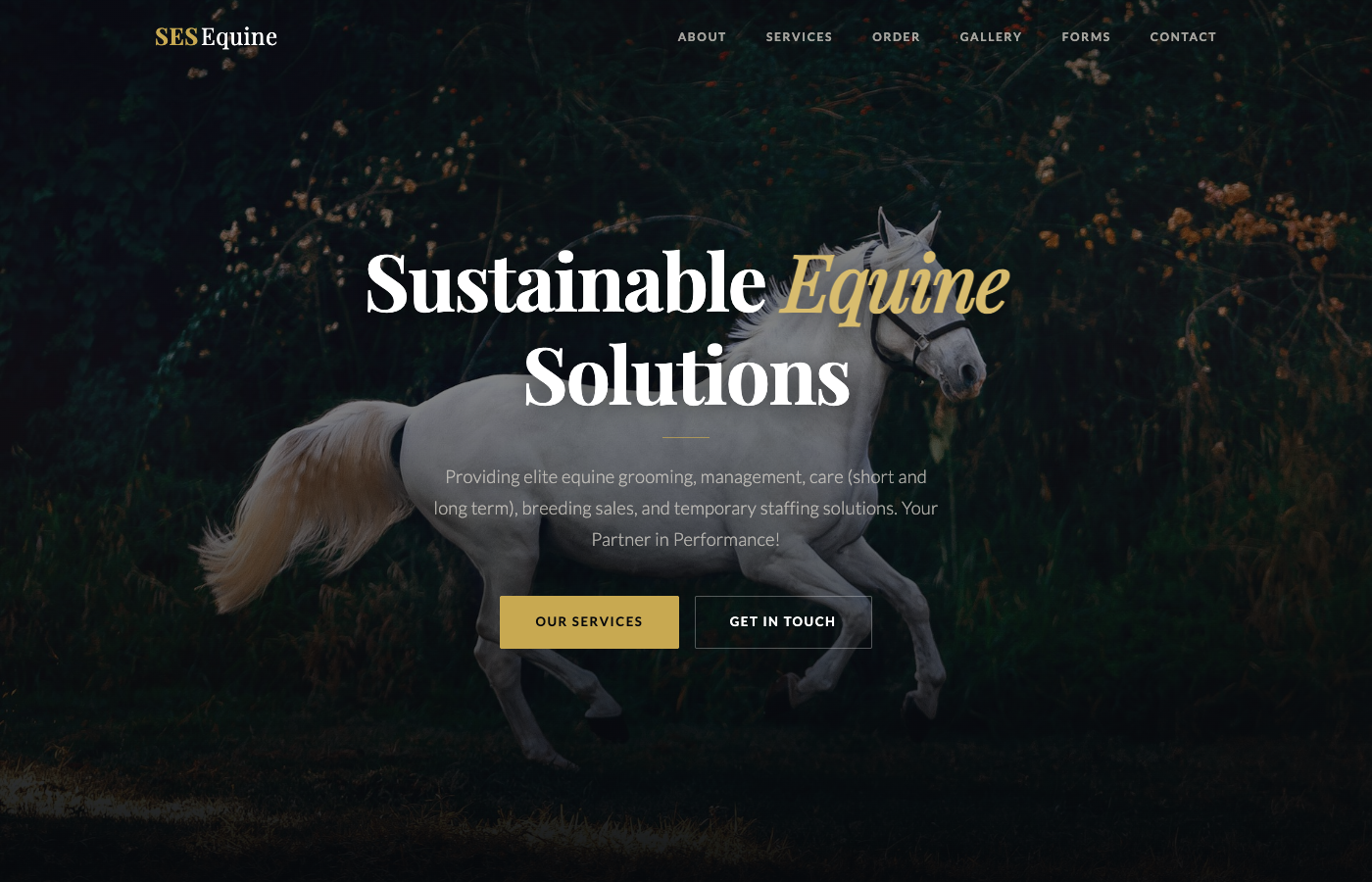 SES Equine website — Sustainable Equine Solutions